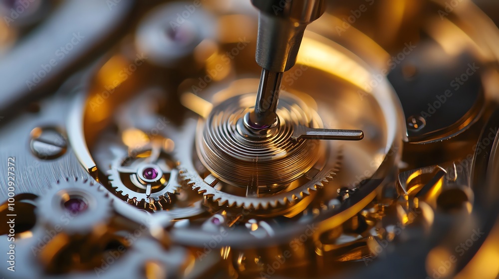 A watchmaker is using a screwdriver to work on the intricate gears of a watch. A watchmaker is using a screwdriver to work on the intricate gears of a watch.