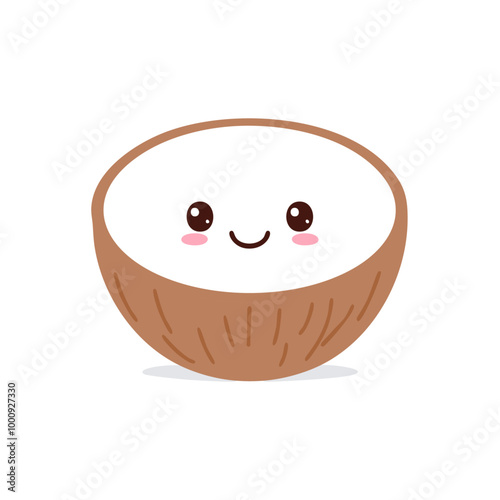 Coconut Cute Cartoon Fruit Fresh Animation Kawaii Healthy Character

