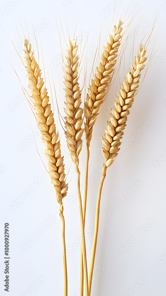 Golden ripe wheat isolated on white background Golden ripe wheat isolated on white background