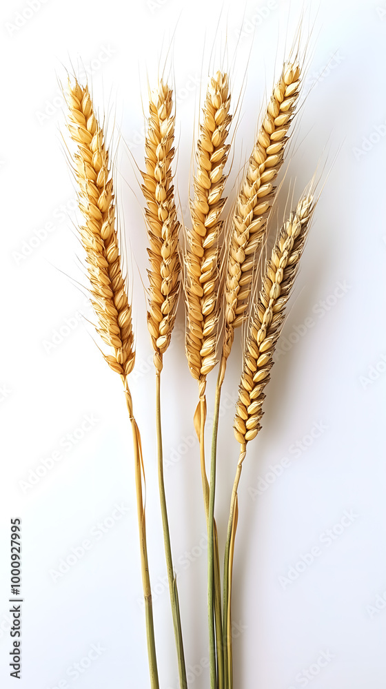 Golden ripe wheat isolated on white background Golden ripe wheat isolated on white background