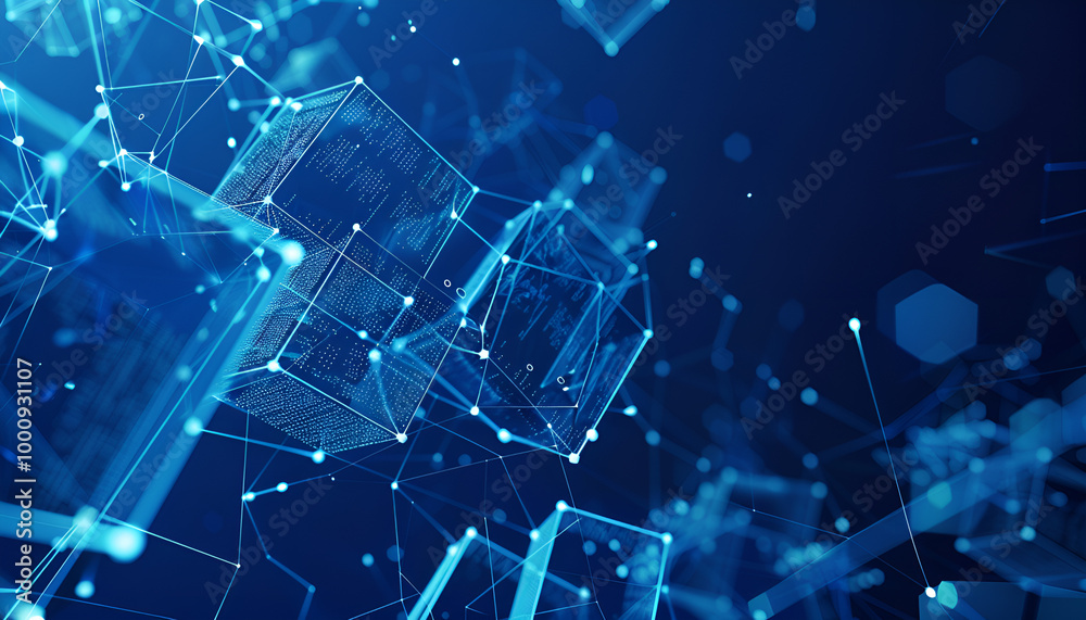 Futuristic structure with lines and cubes and geometrics shapes.3d illustration.Technology and science background Futuristic structure with lines and cubes and geometrics shapes.3d illustration.Technology and science background