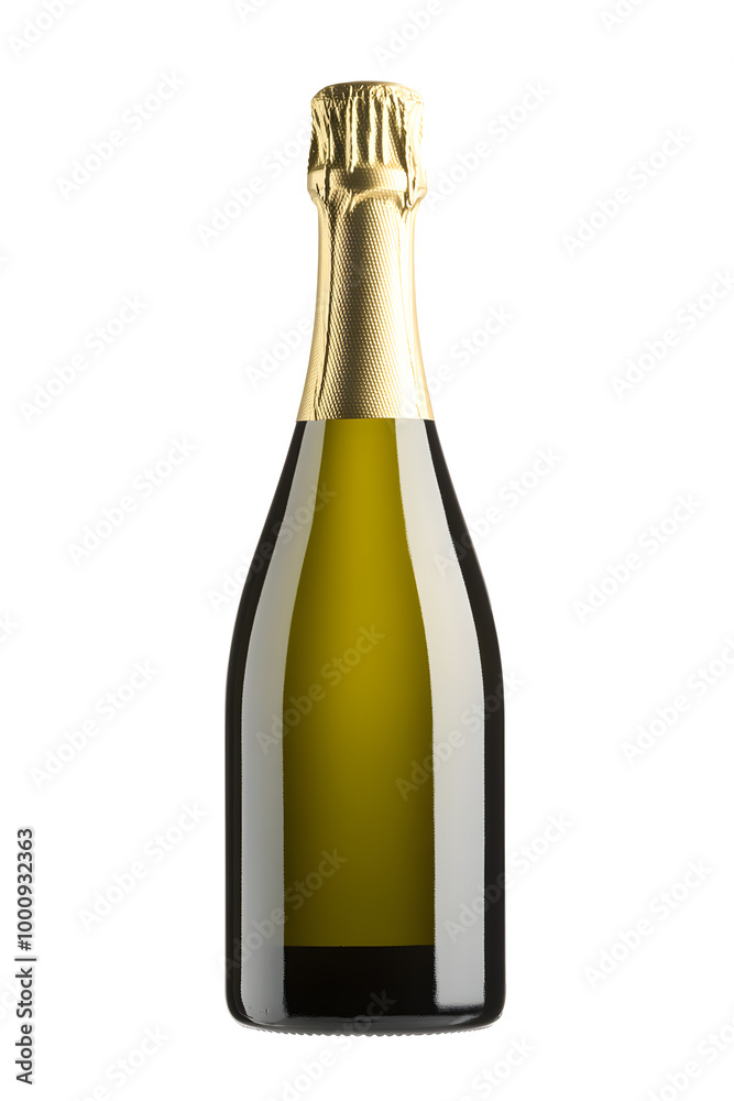 Realistic bottle of champagne mock up isolated over white background Realistic bottle of champagne mock up isolated over white background