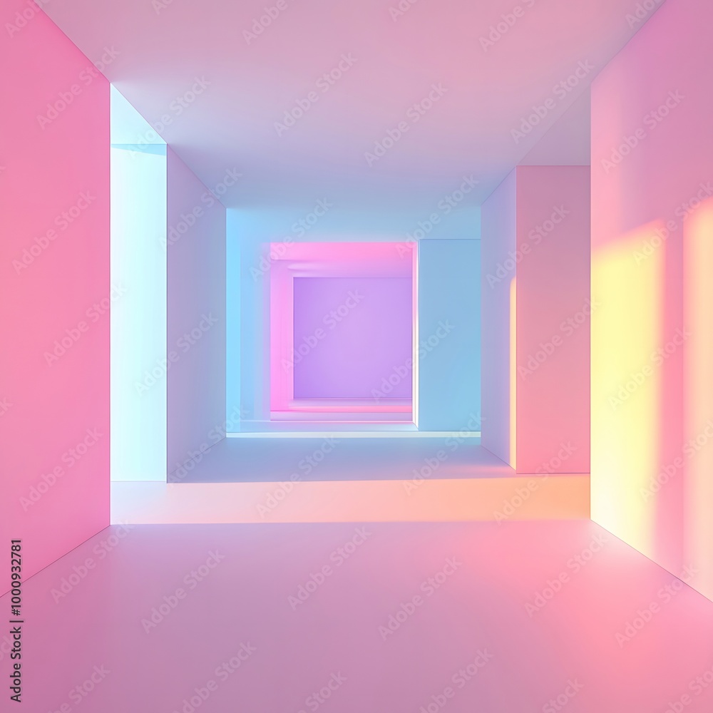 3d Empty pastel colored square room with gradient 3d Empty pastel colored square room with gradient