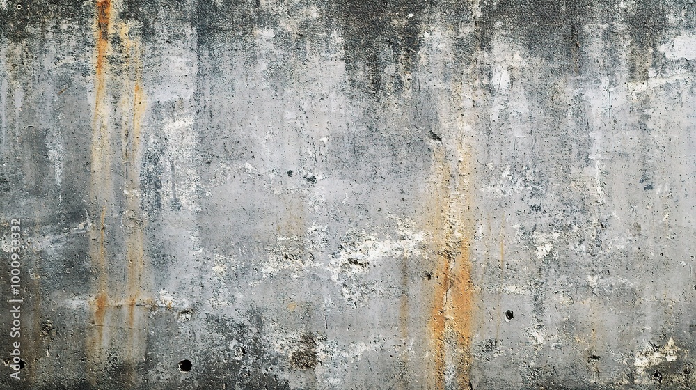 Obraz premium Weathered Concrete Wall with Rust Stains