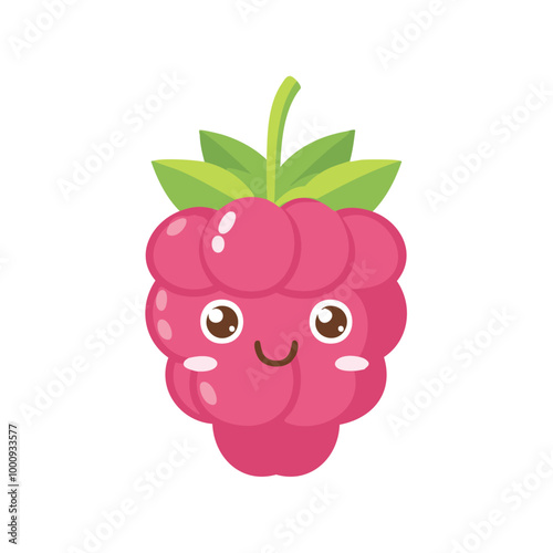 Raspberry Cute Cartoon Fruit Fresh Animation Kawaii Healthy Character
