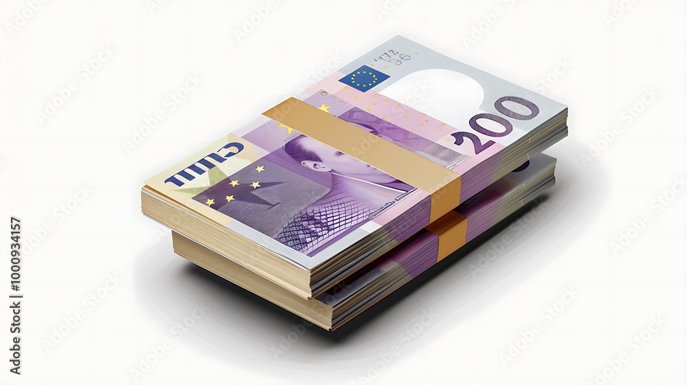 A realistic stack of Euro bills with intricate details, isolated on a transparent background. A realistic stack of Euro bills with intricate details, isolated on a transparent background.