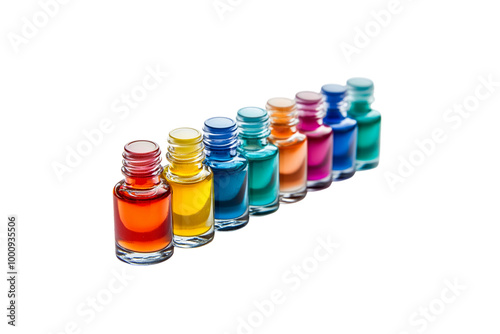 Brightly colored nail polish bottles