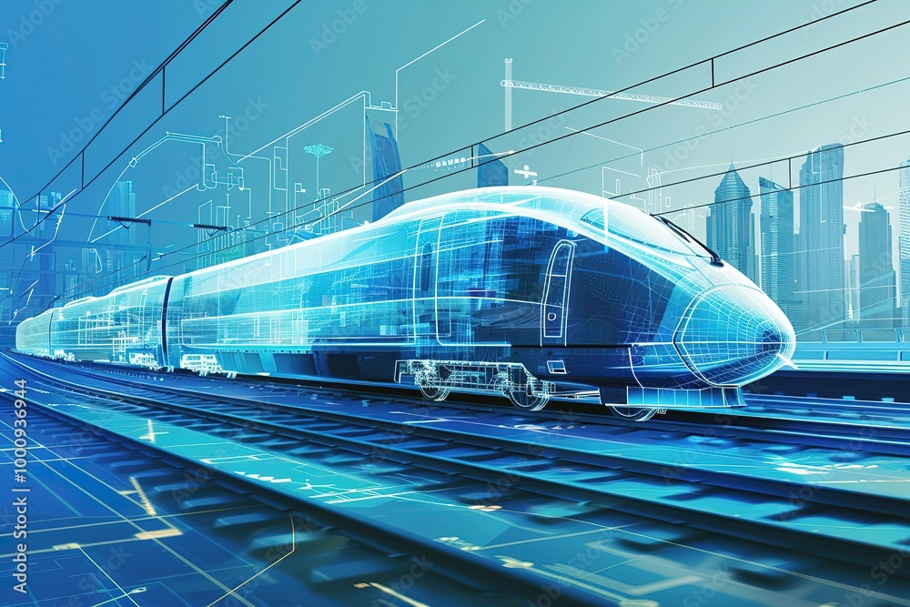 high speed train, 3d illustration