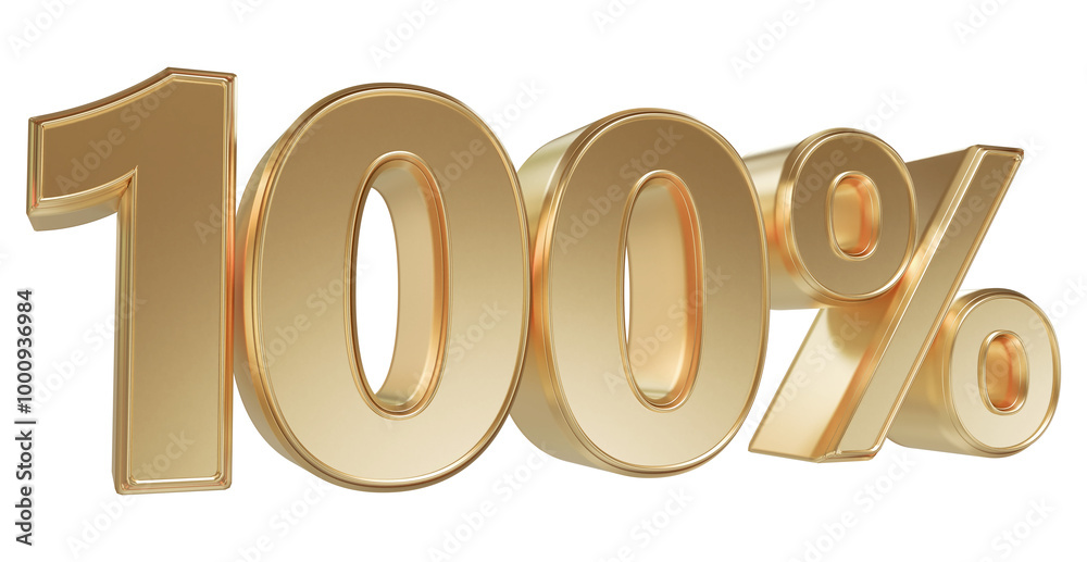 100 Percent Gold Number 3D 100 Percent Gold Number 3D