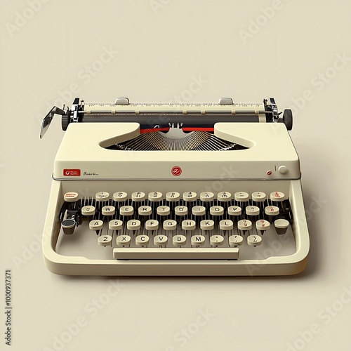 A vintage typewriter with its classic keys, a nostalgic symbol of the written word and retro office charm.