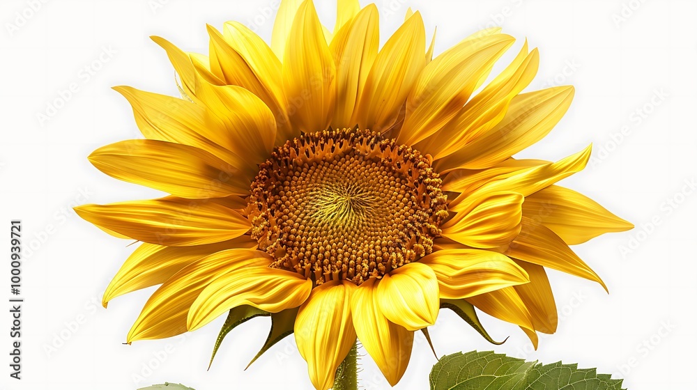 A delicate sunflower with vibrant yellow petals and a textured center, isolated on a transparent background. A delicate sunflower with vibrant yellow petals and a textured center, isolated on a transparent background.