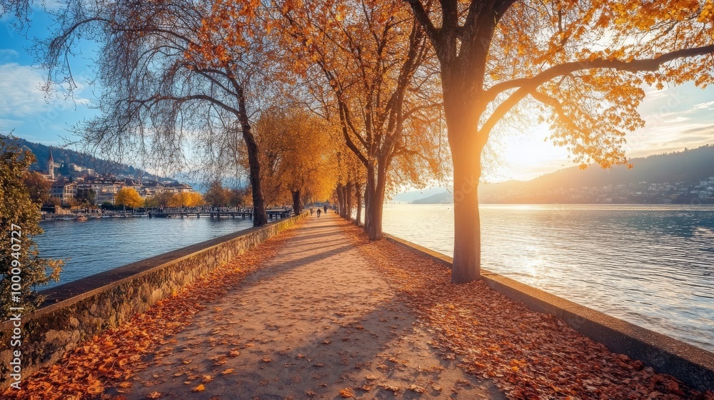 Autumn stroll along Zurich lake