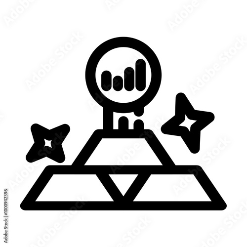 Banking and Finance gold bullion commodity growth - clean and modern icon