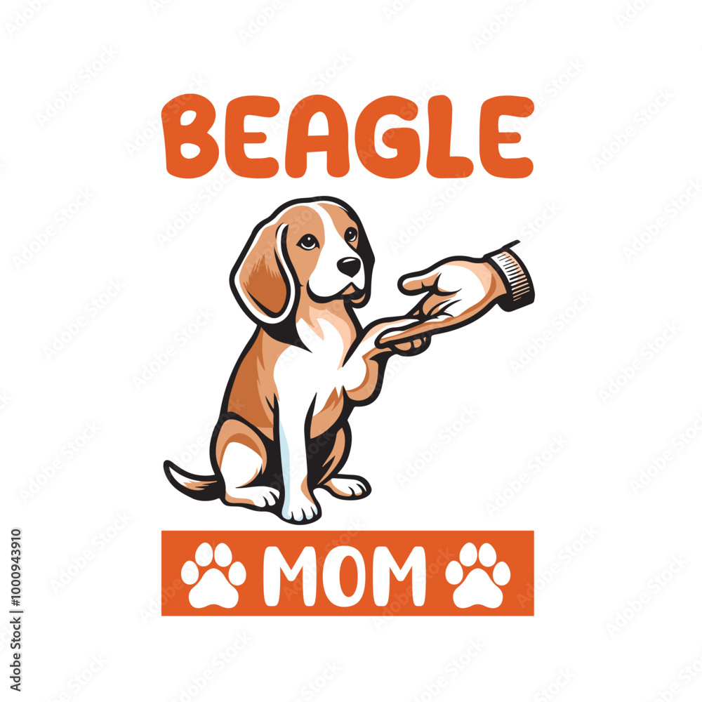 Beagle Dog Mom - Typography T-Shirt Design Vector - Beagle Dog illustration Beagle Dog Mom - Typography T-Shirt Design Vector - Beagle Dog illustration