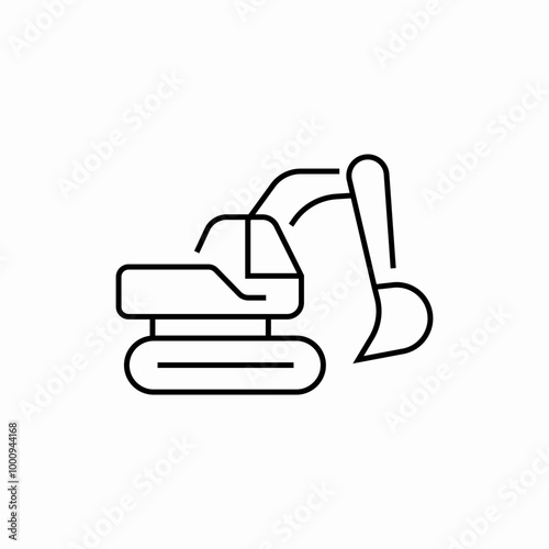 excavator for construction icon sign vector