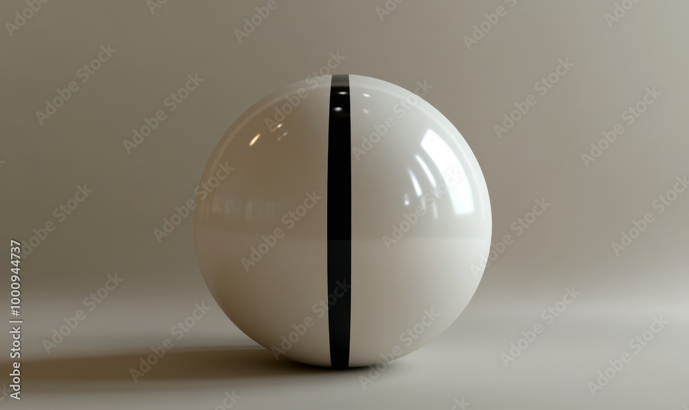 White sphere with black line on gray background. White sphere with black line on gray background.