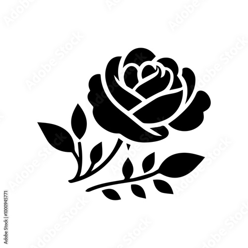 Beautiful rose silhouette flower vector design