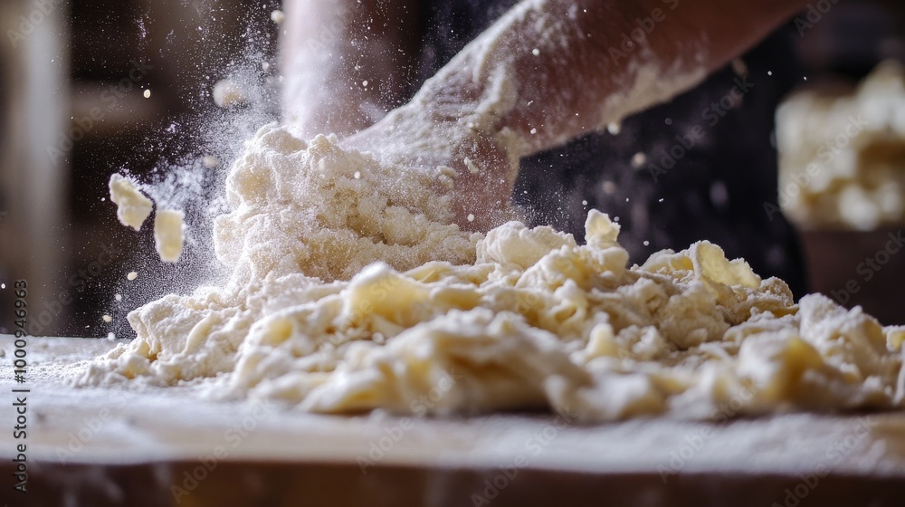 Creating Italian pasta dough Creating Italian pasta dough