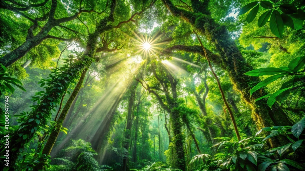 Beneath the lush canopy of the Amazon, sunlight filters through dense foliage, casting beautiful patterns on the ground, illuminating the vibrant natural beauty all around. Beneath the lush canopy of the Amazon, sunlight filters through dense foliage, casting beautiful patterns on the ground, illuminating the vibrant natural beauty all around.