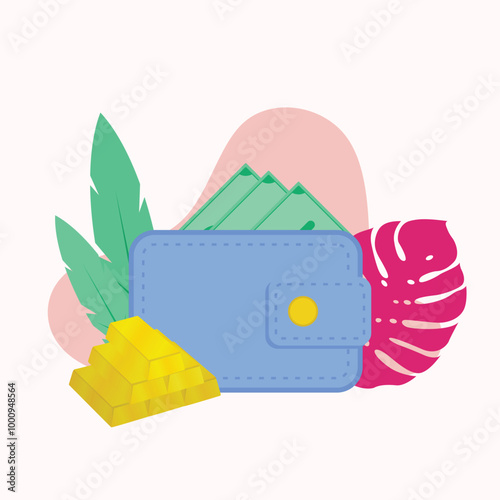 Transaction elements, transactions flat design elements