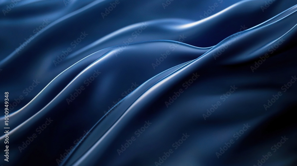 Obraz premium Smooth Blue Fabric Texture with Soft Waves