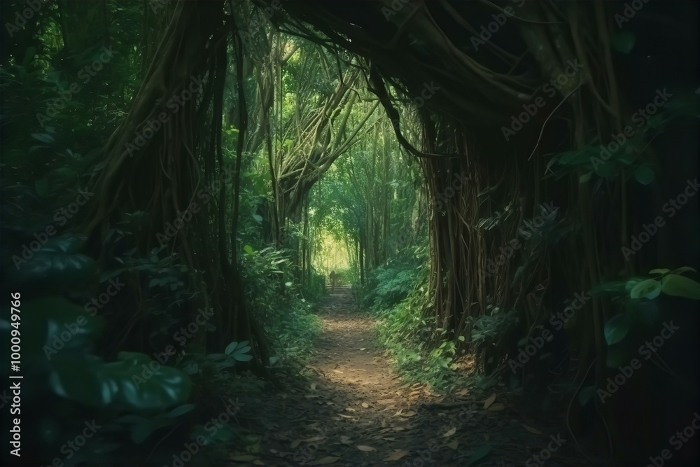 Vibrant Green Canopy of Deep Tropical Jungles in Southeast Asia Vibrant Green Canopy of Deep Tropical Jungles in Southeast Asia