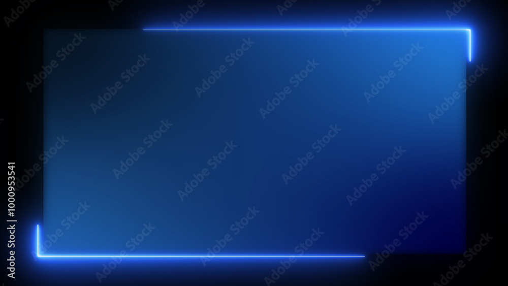 Neon glossy rectangle glowing picture frame. Abstract tunnel opening galaxy alien portal sci-fi motion graphic. Electric fluorescent tube illuminated disco and night club background. Retro display. Neon glossy rectangle glowing picture frame. Abstract tunnel opening galaxy alien portal sci-fi motion graphic. Electric fluorescent tube illuminated disco and night club background. Retro display.