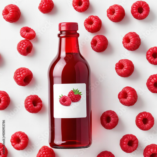 Red Raspberry Juice Bottle