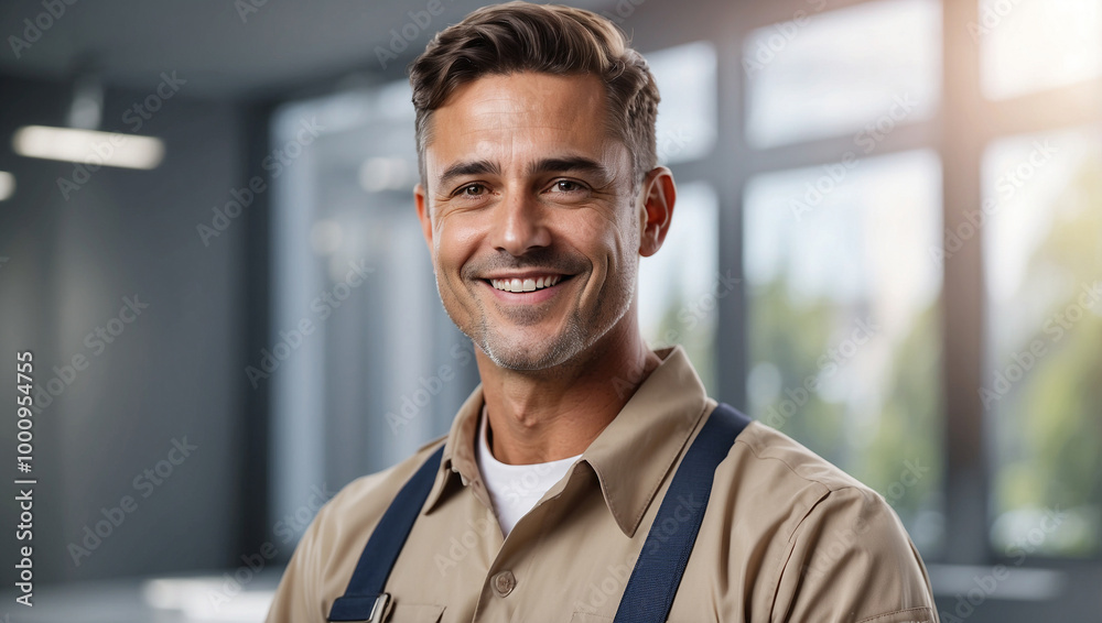 Obraz premium Smiling Male Supervisor