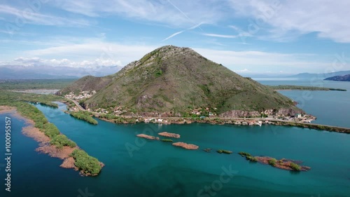 Skadar Lake Montenegro Coastal Mountain Featuring Crystal Clear Waters