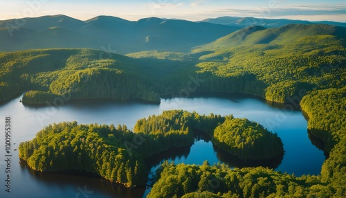 Enchanting landscape featuring Lowther Castle amidst the serene beauty of Cumbria in England photo