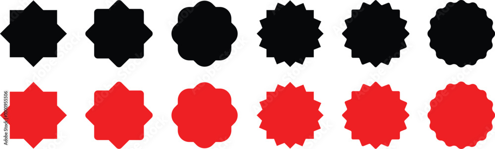 Set price sticker. Sale sticker collection. Set of red starburst, sunburst badges. Label icon sticker. Badge. Design elements - best for sale sticker, price tag, mark. Set price sticker. Sale sticker collection. Set of red starburst, sunburst badges. Label icon sticker. Badge. Design elements - best for sale sticker, price tag, mark.