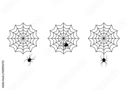 Set de tela de araña y araña colgando para felicitaciones y tarjetas de Halloween