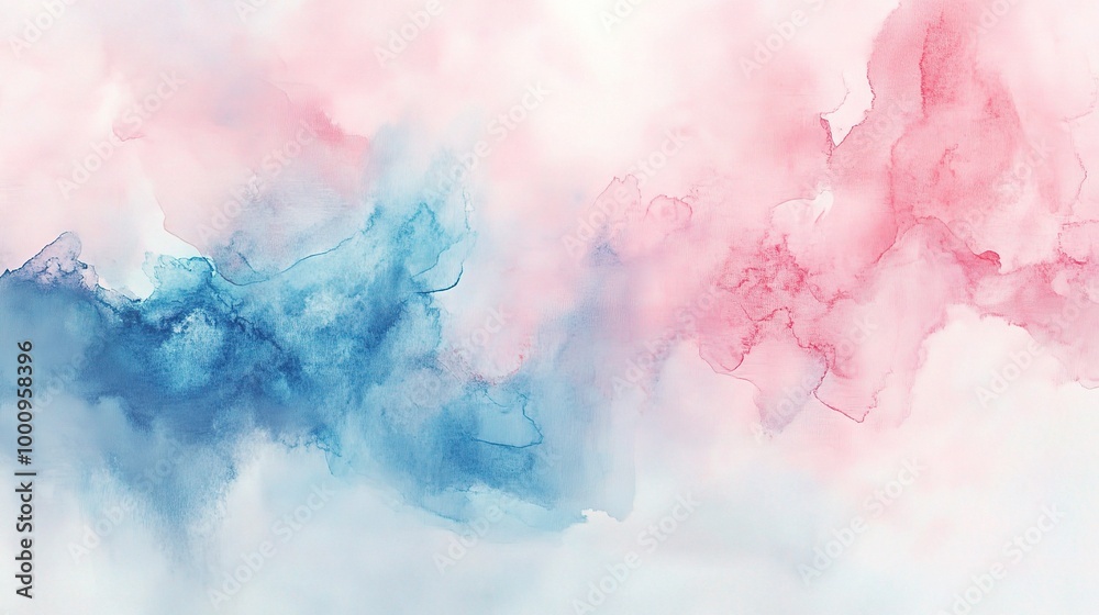 Fototapeta premium Abstract Blue and Pink Watercolor Background Design