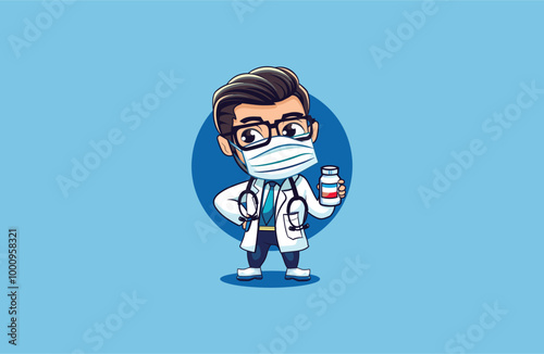 Doctor logo vector icon illustration