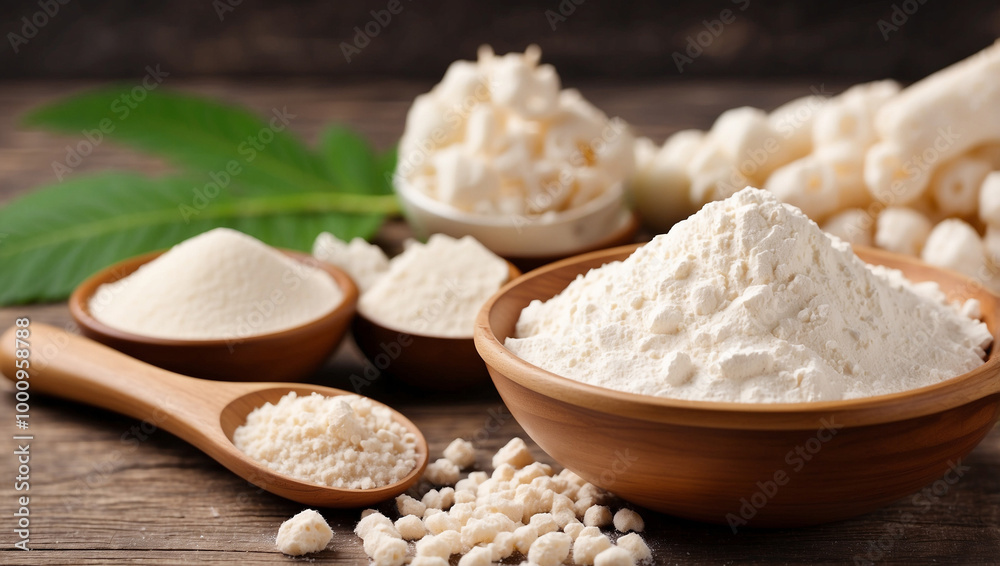 Tapioca Starch in Wooden Spoon Tapioca Starch in Wooden Spoon
