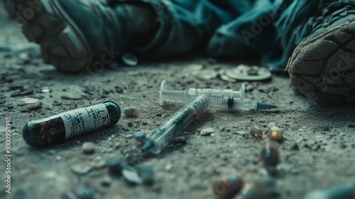 Obraz na płótnie Close-up reveals the impact of substance abuse on addicts. w salonie