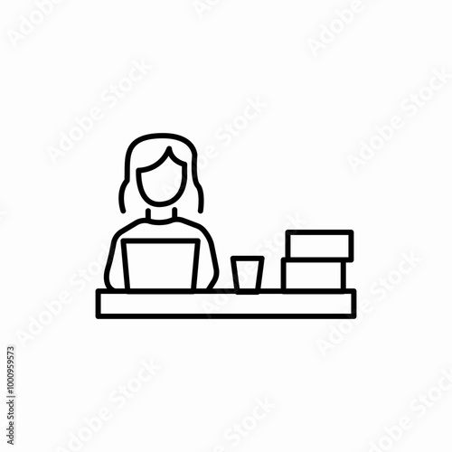 freelancer woman icon sign vector