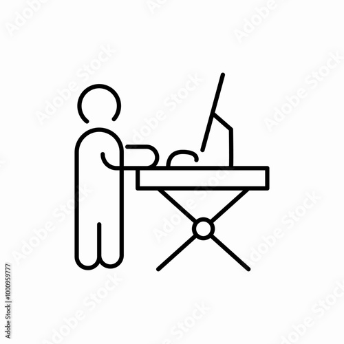 standing desk icon sign vector