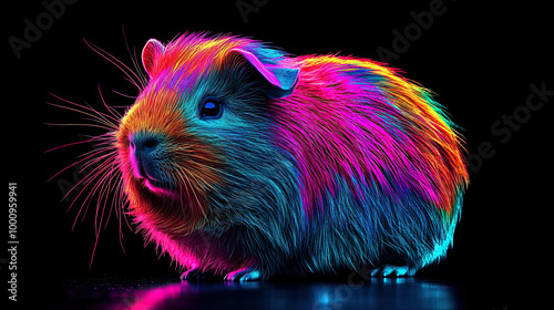 Beautiful Wallpaper with a Guinea Pig Design, Ideal Rodent Poster or Graphic Resource for Creative Project, Ai Generative