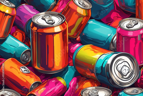 Vibrant Soda Can Illustration