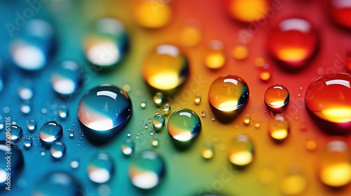 Vibrant Water Droplets on Gradient Surface