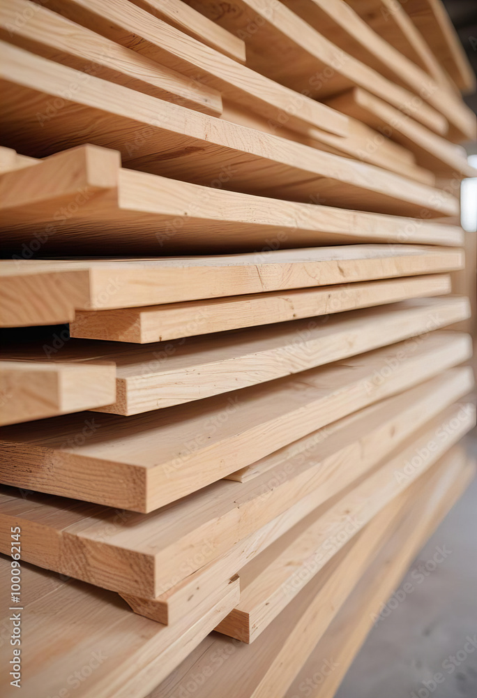Wooden planks in construction site Wooden planks in construction site