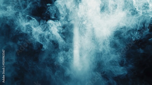 Ethereal Blue Smoke in Dramatic Lighting