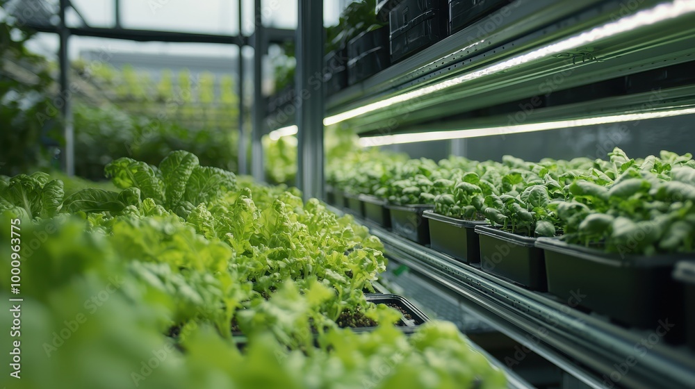 A row of plants with a black container in the middle A row of plants with a black container in the middle
