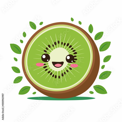 Kiwi Cute Cartoon Fruit Fresh Animation Kawaii Healthy Character
