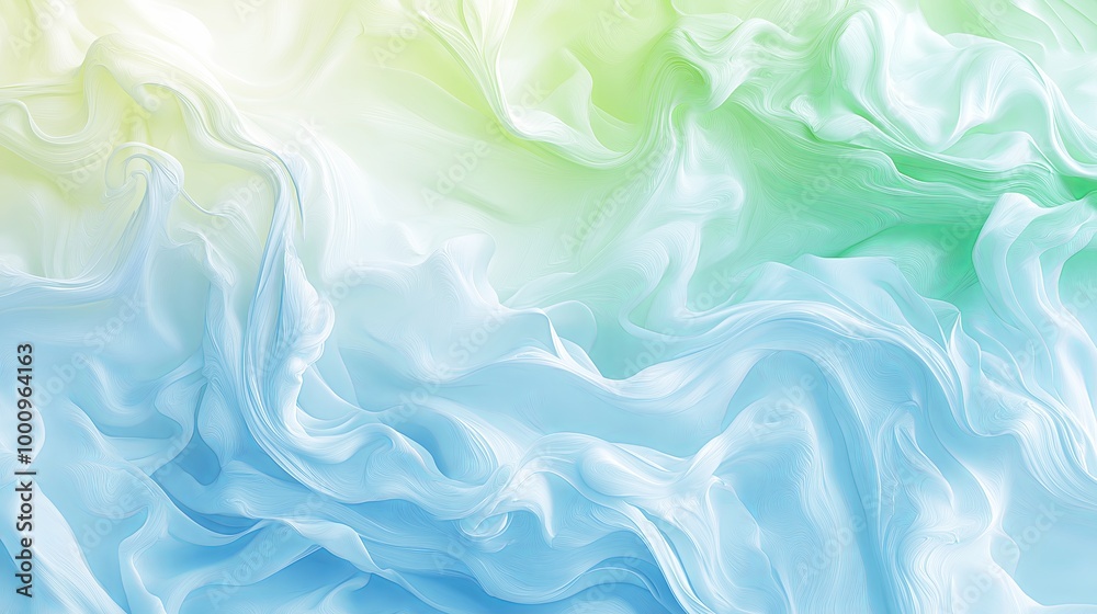 Fototapeta premium An exquisite Abstract swirling fluid art design that showcases beautiful Green and Blue Tones