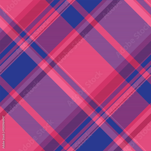 Hippie background textile check, doodle fabric seamless plaid. Printing pattern texture tartan vector in pink and blue colors.