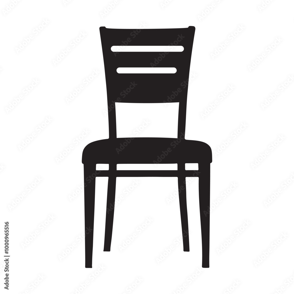 Chair silhouette vector art illustration with white background. Chair silhouette vector art illustration with white background.