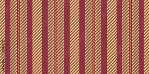 60s seamless background stripe, britain vertical fabric texture. Vogue pattern lines vector textile in red and yellow colors.